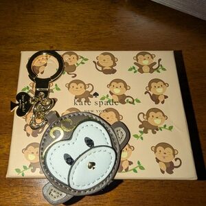 Kate Spade Monkey Keychain with Gold Accents